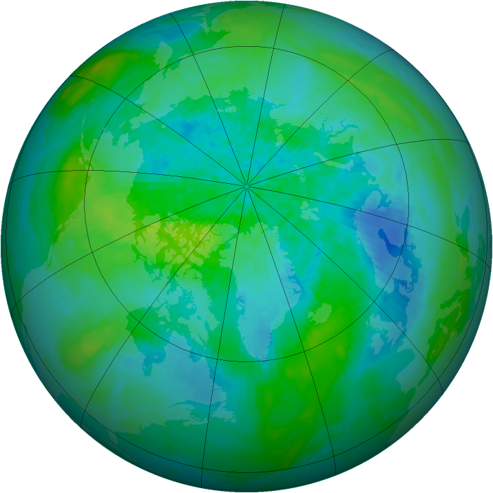 Arctic ozone map for 14 September 2003
